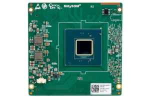 Top side view of the MitySOM-A5E (Standard), a production-ready system on module based on the Altera Agilex 5 FPGA