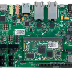 Top view of MitySOM-AM62x/A/P Development Kit featuring Critical Link's AM62xx, AM62Ax, and AM62Px system on modules