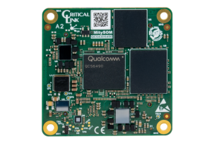 Top view of Critical Link's MitySOM-QC6490 / MitySOM-QC5430 System on Module based on the Qualcomm Dragonwing QCS6490 and QCS5430 processor